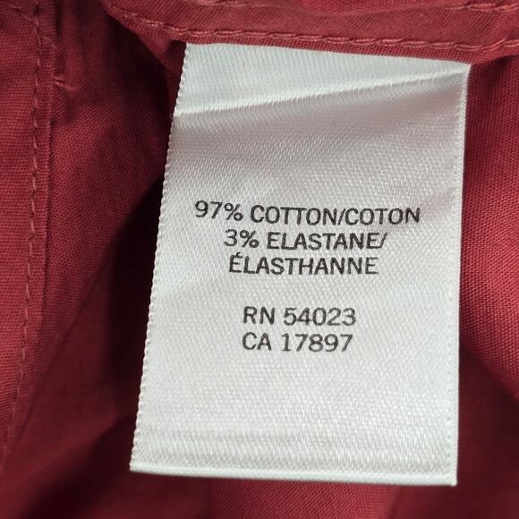 Banana Republic Red Stretch Button Down Long Sleeve Mens Cotton Dress Shirt L - Picture 7 of 7